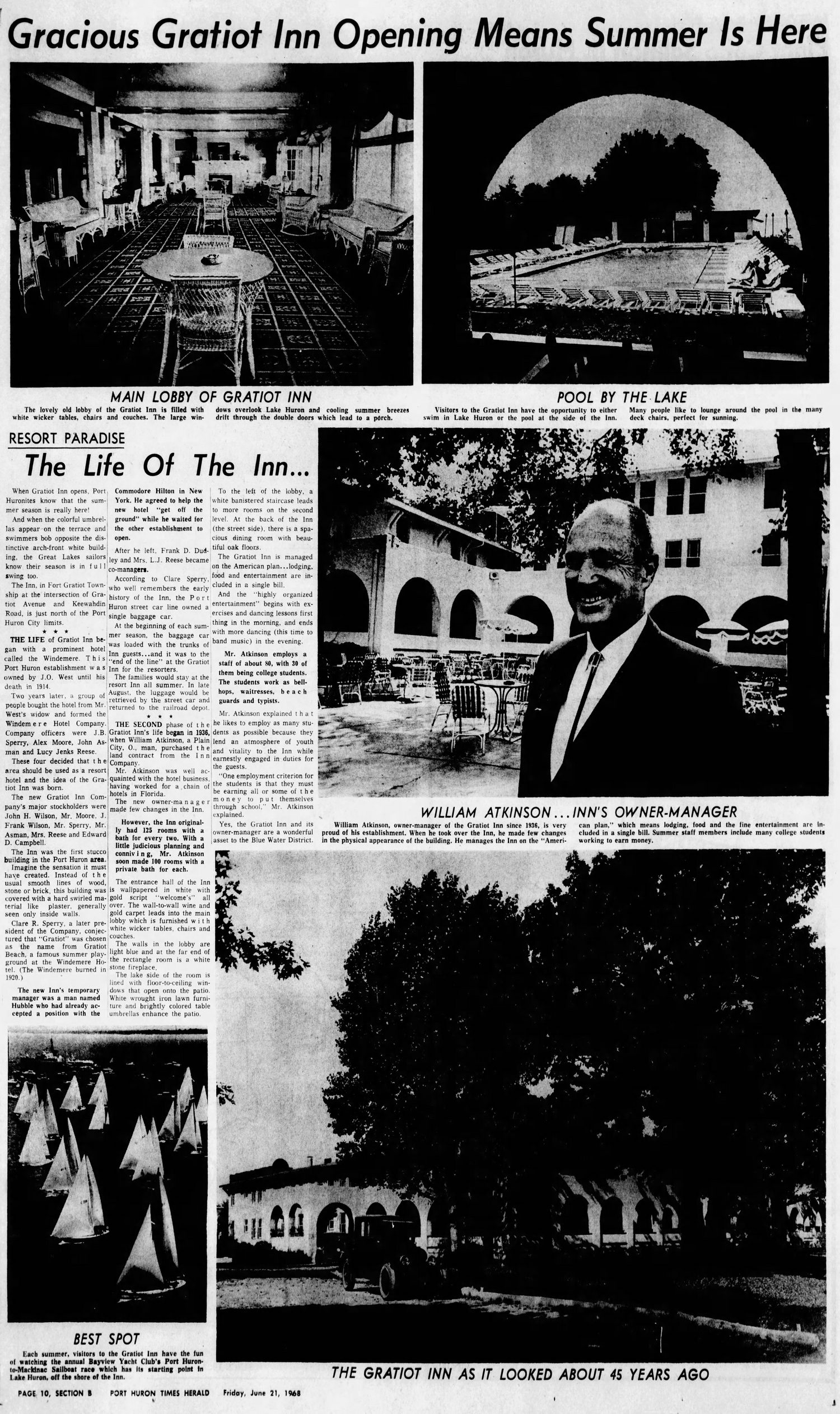 Gratiot Inn (Windemere Hotel) - June 21 1968 Article On Gratiot Inn